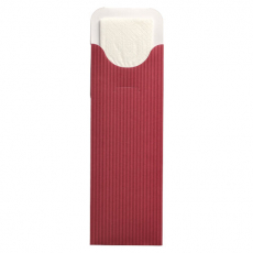 500 Bestecktaschen 23,5 cm x 7,3 cm bordeaux Lines inkl. weißer Serviette 40 x 40 cm 2-lag.