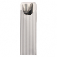 500 Bestecktaschen 23,5 cm x 7,3 cm weiss Lines inkl. weißer Serviette 40 x 40 cm 2-lag.