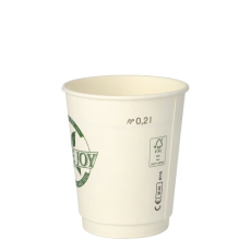20 Trinkbecher, Pappe 0,2 l Ø 8 cm · 9 cm weiss Pure Joy doppelwandig