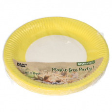 20 Teller, Pappe rund Ø 23 cm gelb