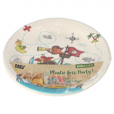 10 Teller, Pappe rund Ø 23 cm Pirate Crew