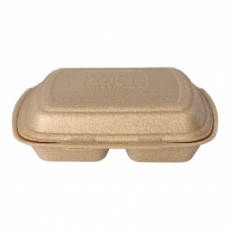 50 Menüboxen mit Klappdeckel, XPP 2-geteilt 7 cm x 20,5 cm x 24 cm beige