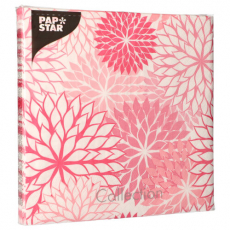 20 Servietten, 3-lagig 1/4-Falz 40 cm x 40 cm rose Floralies