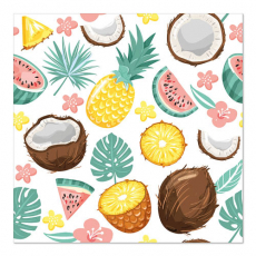 20 Servietten, 3-lagig 1/4-Falz 33 cm x 33 cm Coconut