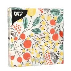 20 Servietten, 3-lagig 1/4-Falz 33 cm x 33 cm Vegetal