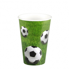 10 Trinkbecher, Pappe 0,2 l Ø 7 cm · 9,7 cm Football