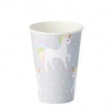 10 Trinkbecher, Pappe 0,2 l Ø 7 cm · 9,7 cm Unicorn