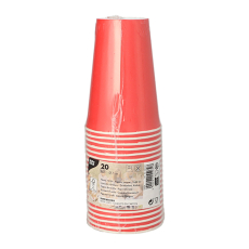 20 Trinkbecher, Pappe 0,2 l Ø 7 cm · 9,7 cm rot