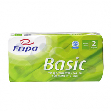 6 x 8 Rollen Toilettenpapier, 2-lagiges Tissue Ø 12 cm · 9,8 cm x 11,8 cm weiss Basic 400 Blatt