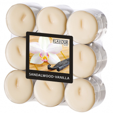 10 x 18 Flavour by GALA Duftlichte Ø 37,5 mm · 16,6 mm elfenbein - Sandalwood-Vanilla