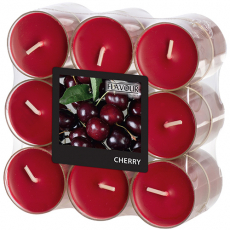 18 Flavour by GALA Duftlichte Ø 38 mm · 24 mm bordeaux - Cherry in Polycarbonathülle