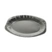 3 Servierplatten, Alu oval 35 cm x 24,5 cm