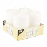 4 Stumpenkerzen Ø 50 mm · 80 mm weiss