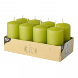 8 Stumpenkerzen Ø 50 mm · 100 mm kiwi