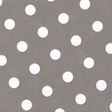 20 Servietten, 3-lagig 1/4-Falz 40 cm x 40 cm grau Dots
