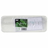 250 Teller, Pappe pure eckig 8 cm x 23 cm weiss