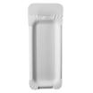 250 Teller, Pappe pure eckig 8 cm x 21 cm weiss mit Anfasser