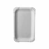 250 Teller, Pappe pure eckig 10 cm x 16 cm weiss