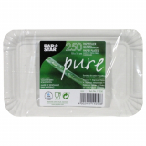 250 Teller, Pappe pure eckig 10 cm x 16 cm weiss