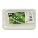 250 Teller, Pappe pure eckig 11 cm x 17,5 cm weiss