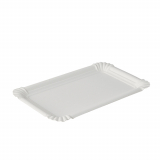 250 Teller, Pappe pure eckig 11 cm x 17,5 cm weiss