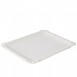 250 Teller, Pappe pure eckig 16,5 cm x 20 cm weiss