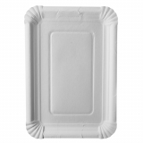 250 Teller, Pappe pure eckig 18 cm x 26 cm weiss