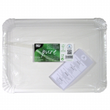 125 Teller, Pappe pure eckig 24 cm x 33 cm weiss