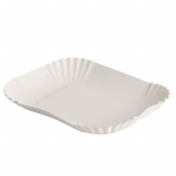 250 Schalen, Pappe pure eckig 13 cm x 17,5 cm x 3 cm weiss