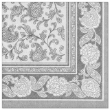 20 Servietten ROYAL Collection 1/4-Falz 40 cm x 40 cm grau Ornaments