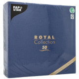 50 Servietten ROYAL Collection 1/4-Falz 48 cm x 48 cm dunkelblau