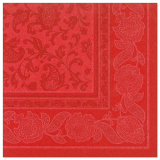 50 Servietten ROYAL Collection 1/4-Falz 40 cm x 40 cm rot Ornaments