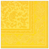 50 Servietten ROYAL Collection 1/4-Falz 40 cm x 40 cm gelb Ornaments