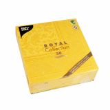 50 Servietten ROYAL Collection 1/4-Falz 40 cm x 40 cm gelb Ornaments