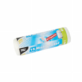 15 Müllbeutel mit Tragegriffen, HDPE 60 l 75 cm x 65 cm transparent