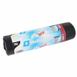 5 Müllsäcke, LDPE 240 l 125 cm x 100 cm schwarz extra stark und extra reißfest