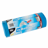 15 Müllsäcke, LDPE 240 l 125 cm x 100 cm blau extra stark und extra reißfest