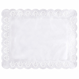 100 Spitzenpapiere eckig 46 cm x 36 cm weiss