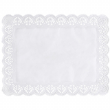 100 Spitzenpapiere eckig 40 cm x 30 cm weiss