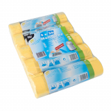 100 Müllsäcke mit Zugband, HDPE 60 l 71 cm x 64 cm gelb