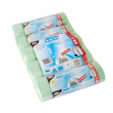 125 Müllbeutel mit Zugband, HDPE 30 l 62 cm x 55 cm grün