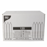 120 Haushaltskerzen mit Dornloch Ø 2,45 cm · 20 cm weiss