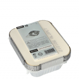 10 Schalen, Alu + Einlegedeckel, PE-beschichtet eckig 0,5 l 4,2 cm x 11,4 cm x 14 cm