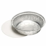 25 Schalen, Alu + Einlegedeckel, PP-beschichtet rund 0,77 l Ø 18,2 cm · 4 cm