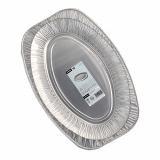 10 Servierplatten, Alu oval 43 cm x 29 cm
