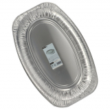 3 Servierplatten, Alu oval 54,7 cm x 35,8 cm