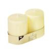 2 Stumpenkerzen Ø 80 mm · 100 mm elfenbein Ivory mit Flachkopf