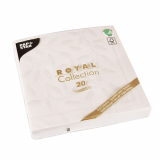 20 Servietten ROYAL Collection 1/4-Falz 40 cm x 40 cm weiss New Mediterran