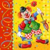 20 Servietten, 3-lagig 1/4-Falz 33 cm x 33 cm Clown