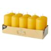 10 Stumpenkerzen Ø 40 mm · 90 mm goldgelb